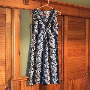 Low Cut Black, White & Grey Sleeveless Dress